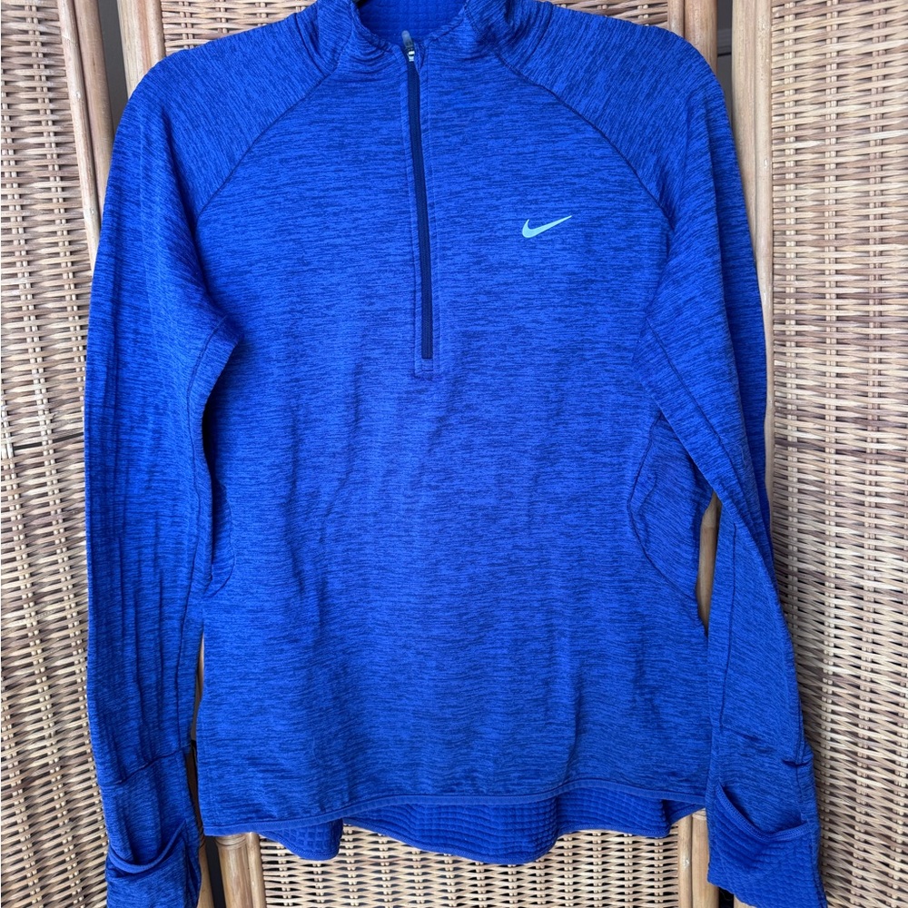 Nike Blue Long Sleeve Quarter-Zip Performance Top